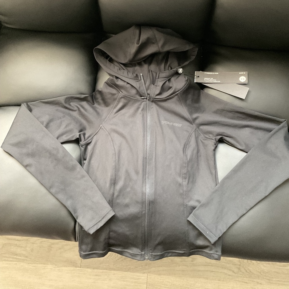 YoungLA Women’s Zip Up Hoodie Black XS/Small Athletic Gym Jacket New With Tags
